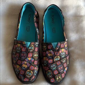 TOMS Alpargata Sugar Skull Slip-Ons